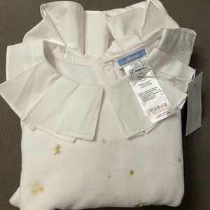 Jacadi White and Gold holiday Pajama Set